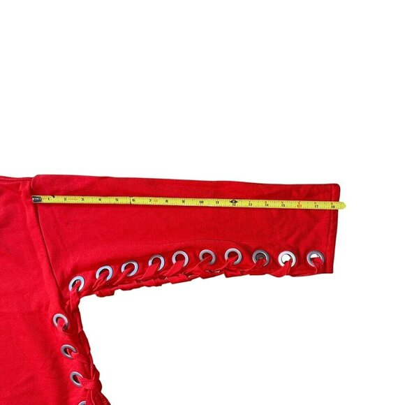 Alo Yoga Suspension Cropped Pullover Sweatshirt Cherry Pop Size Small - Picture 4 of 6